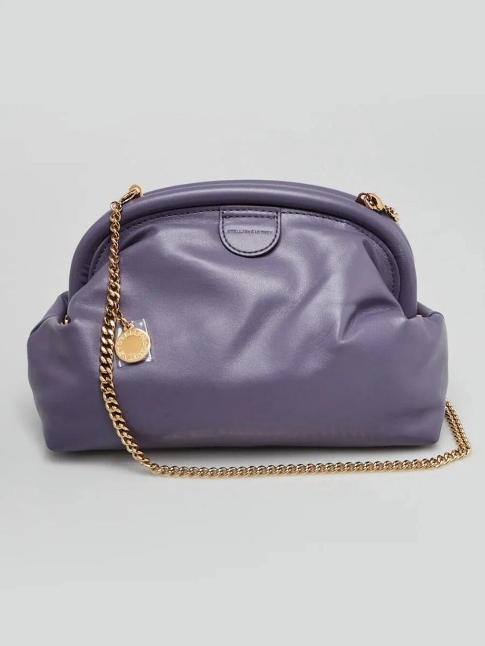 Stella McCartney Purple Faux Leather Padded Soft Clutch Bag